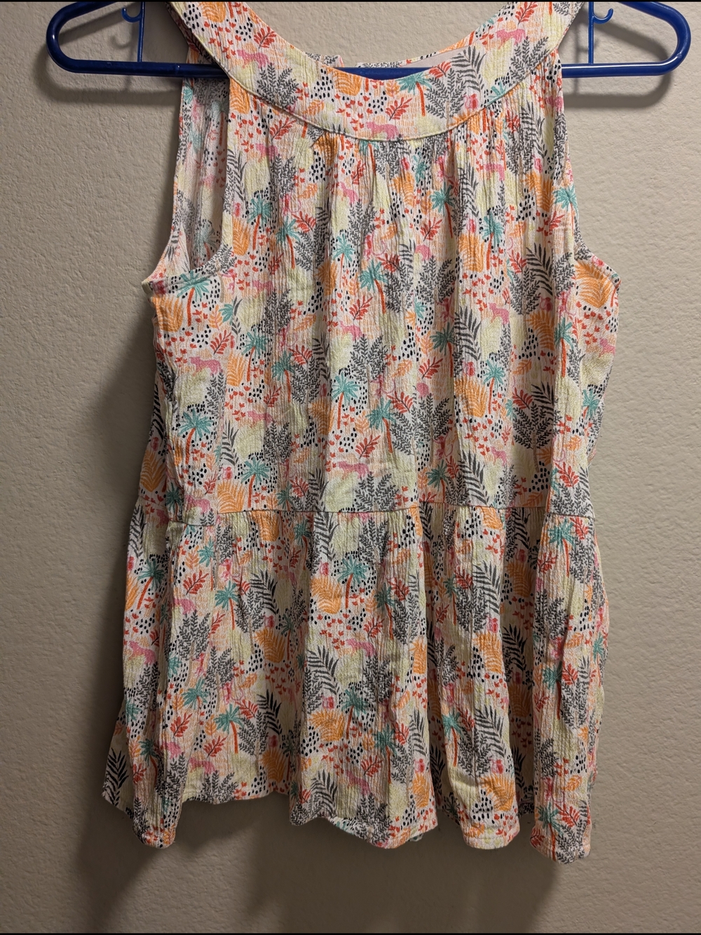 LOFT Floral Multicolor Top - Pink, Orange, Green, Black